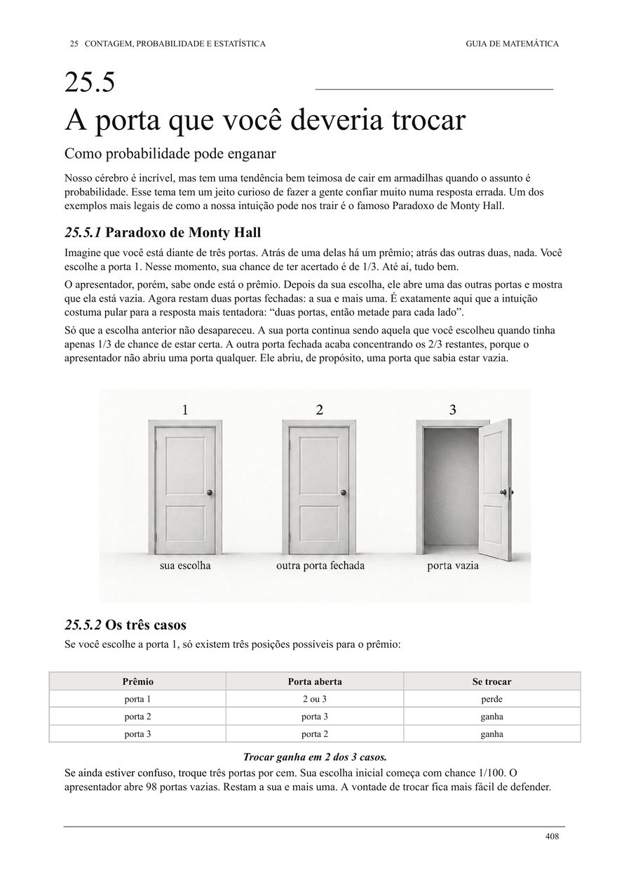 Página sobre o problema de Monty Hall e como a probabilidade engana